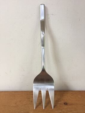 Hampton Silversmiths Stainless Steel Satin Large Salad Serving Fork 9.5" Long